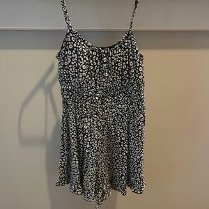 Altar'd State Black and White Floral Romper Dress